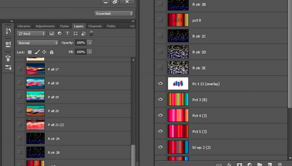 Fig. 4: The Layered Photoshop File, a screenshot from file “Barry’s Knuckles.”