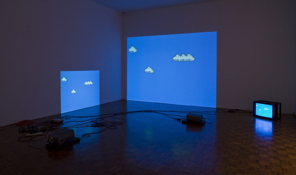 Fig. 1 Cory Arcangel, Super Mario Clouds v2k3, 2003, dimensions variable. Edition no. 2/5, Whitney Museum of American Art, New York. Installation view, Synthetic, Whitney Museum of American Art, 2009. © Cory Arcangel. Courtesy of the artist and Team Gallery, New York.